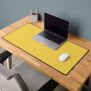 Solid colour plain Marigold Yellow Desk Mat