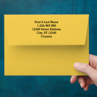 Solid colour plain Marigold Yellow Envelope