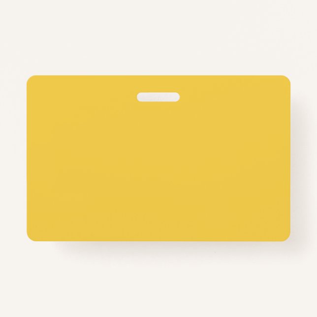 Solid colour plain Marigold Yellow ID Badge (Front)