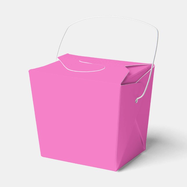 Solid colour plain orchid bright pink favour box (Front Side)