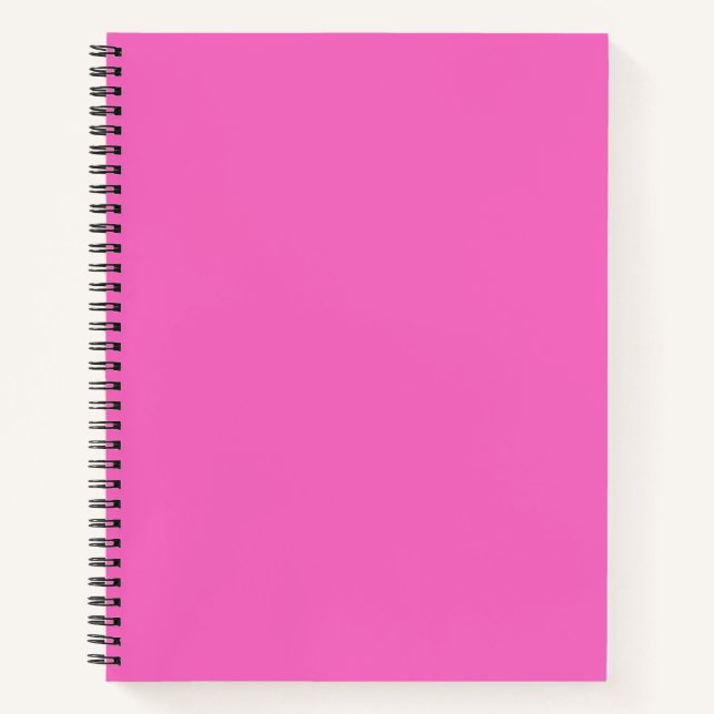 Solid colour plain orchid bright pink notebook (Front)