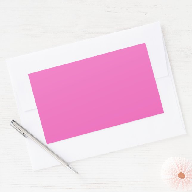 Solid colour plain orchid bright pink rectangular sticker (Envelope)