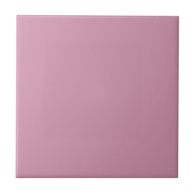 Solid colour plain Orchid Smoke mauve pink Tile (Front)