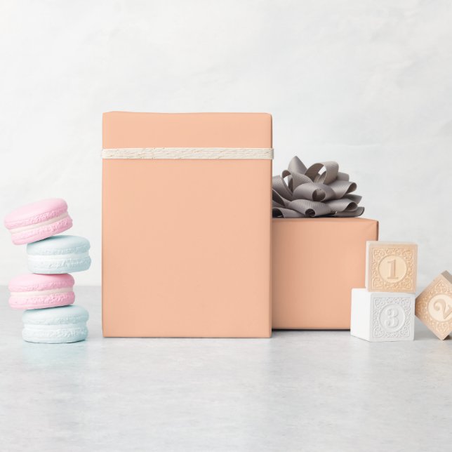 Solid colour plain pale orange Apricot Ice Wrapping Paper (Baby Shower)