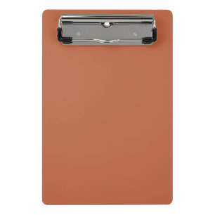 Solid colour plain pastel rust orange Mini Clipboard
