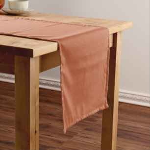  Solid colour plain pastel rust orange Short Table Runner