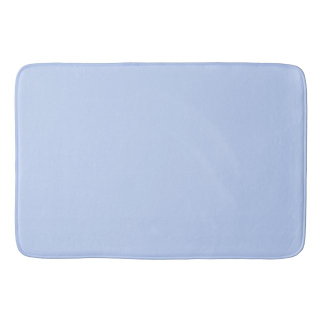 Solid colour plain periwinkle light blue bath mat (Front)