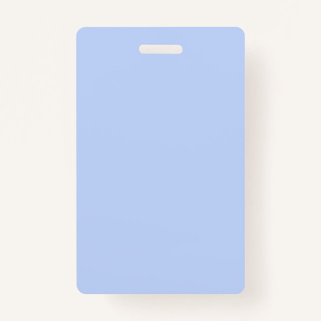 Solid colour plain periwinkle light blue ID badge (Front)