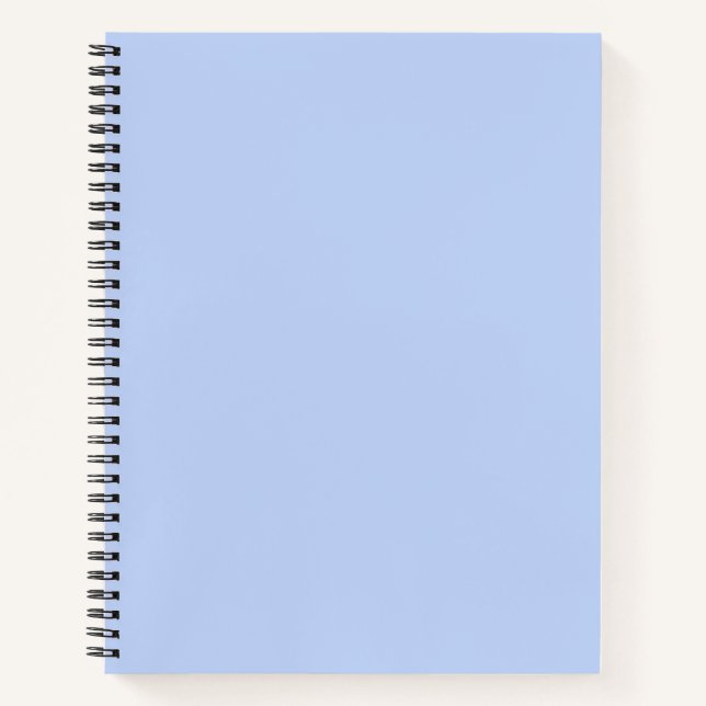 Solid colour plain periwinkle light blue notebook (Front)