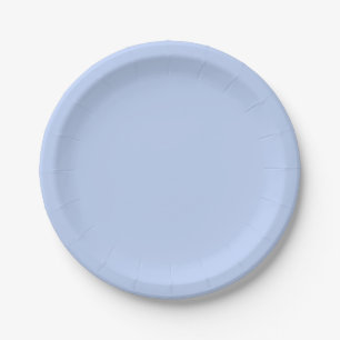 Solid colour plain periwinkle light blue paper plate