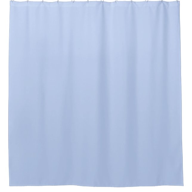 Solid colour plain periwinkle light blue shower curtain (Front)
