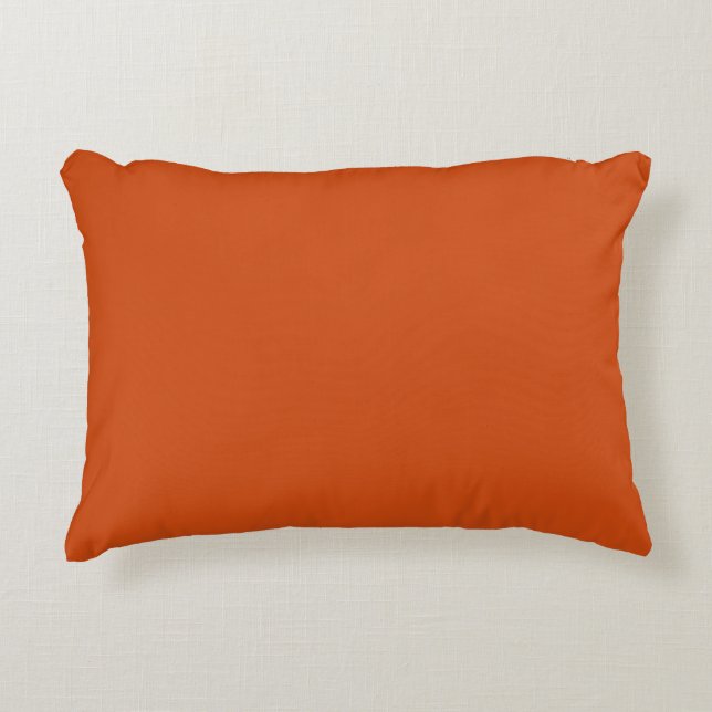 Solid colour plain rusty burnt orange decorative cushion (Front)
