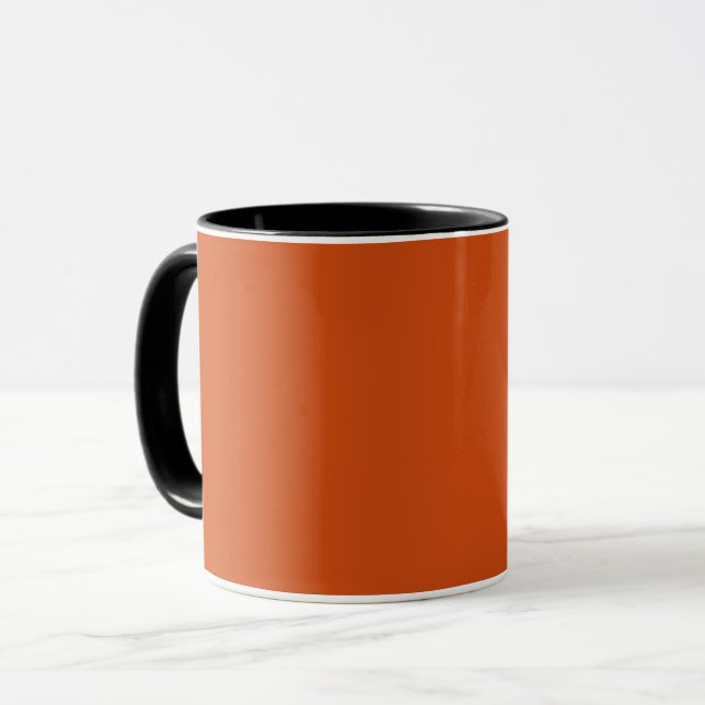 Solid colour plain rusty burnt orange mug (Front Left)