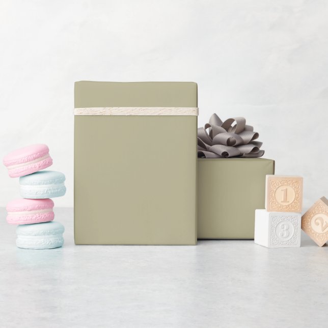 Solid colour plain Sage Green Wrapping Paper (Baby Shower)