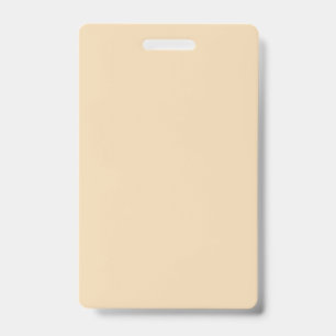 Solid colour plain sand beige dutch white ID badge