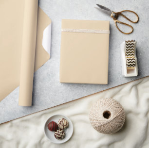 Solid colour plain sand beige dutch white wrapping paper