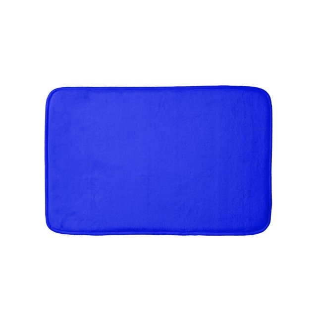 Solid colour plain sapphire bright blue bath mat (Front)