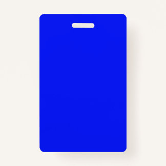 Solid colour plain sapphire bright blue ID badge