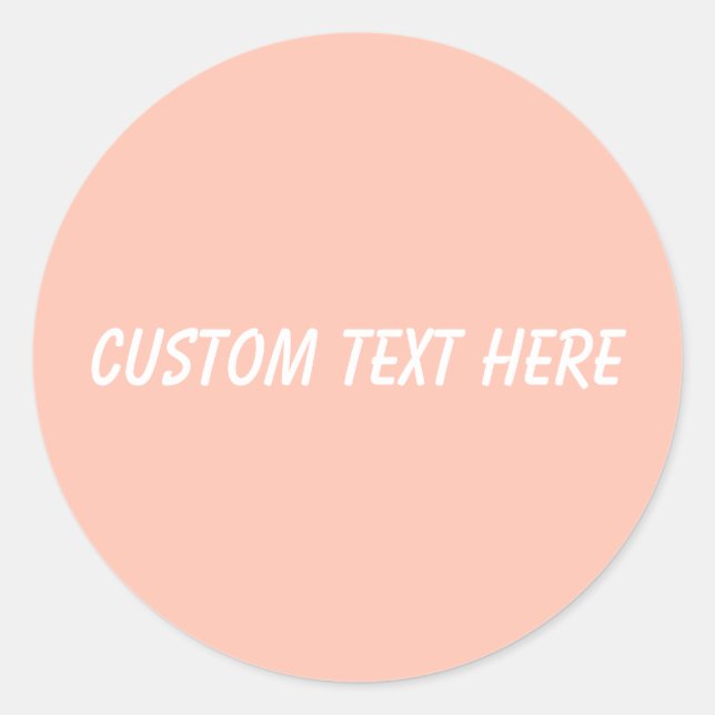 Solid colour plain simple delicate Tropical Peach Classic Round Sticker (Front)