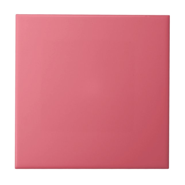 Solid colour plain Sun Kissed Coral pink Tile (Front)