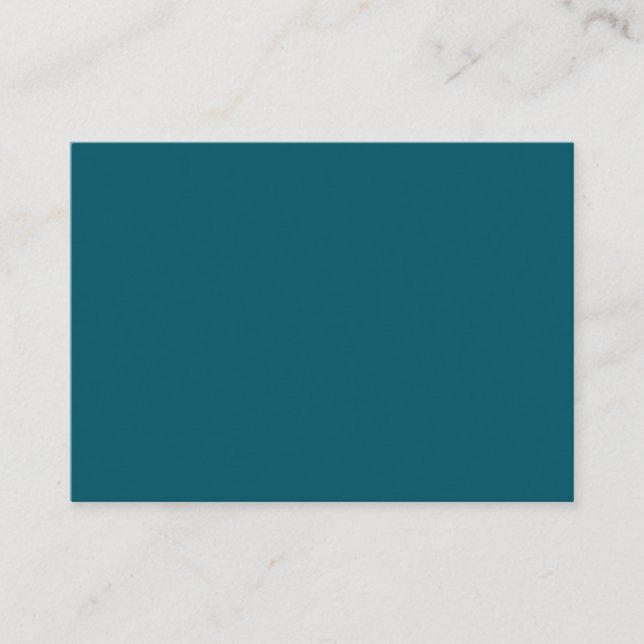 Solid colour plain teal peacock advice card (Front)