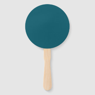 Solid colour plain teal peacock hand fan