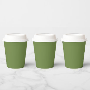 Solid colour plain thyme sage green  paper cups
