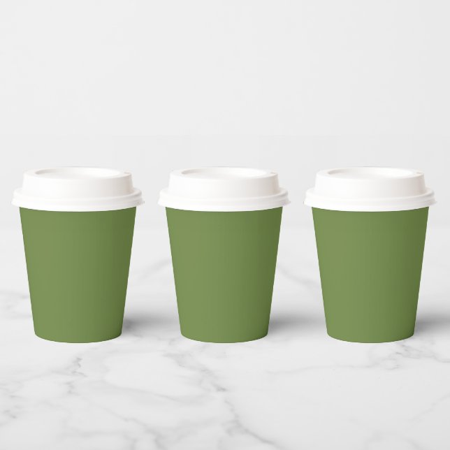 Solid colour plain thyme sage green  paper cups (Multi)