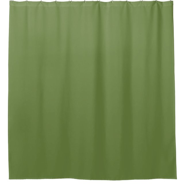 Solid colour plain thyme sage green  shower curtain (Front)