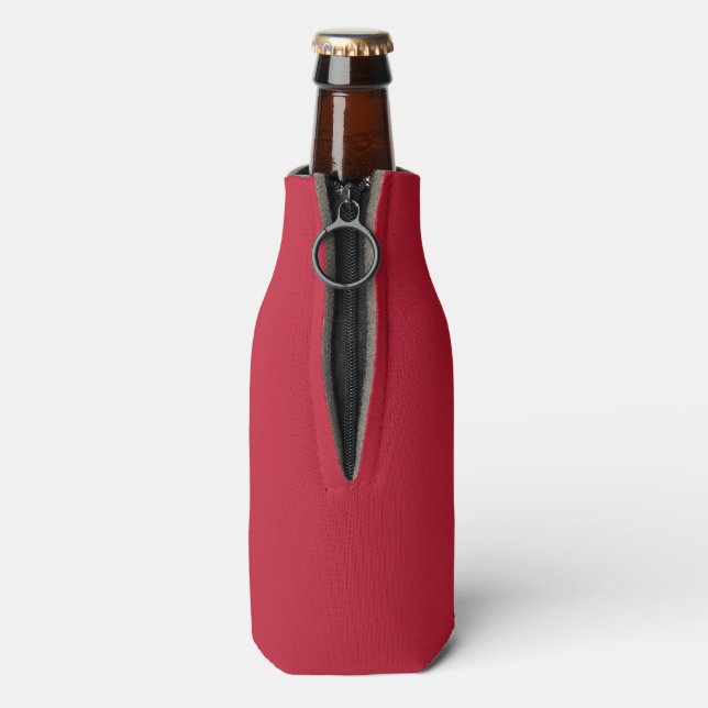 Solid colour plain true red bottle cooler (Bottle Back)
