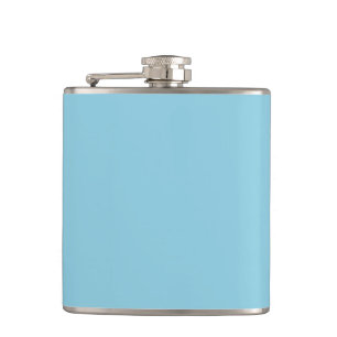 Solid colour plain Winter light Blue Hip Flask