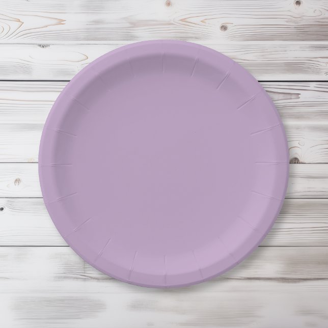 Solid colour plain wisteria light purple paper plate (Creator Uploaded)
