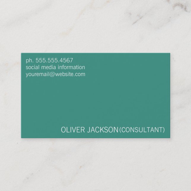 Solid Colour Professional Business Card (Front)