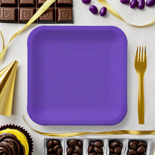Solid Colour Purple Party Paper Plate
