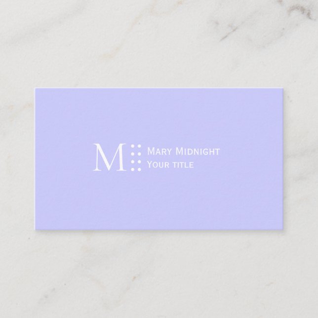  Solid Colour QR code Modern Elegant Periwinkle  Business Card (Front)