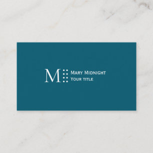 Solid Colour QR code Modern Elegant Teal Business Card