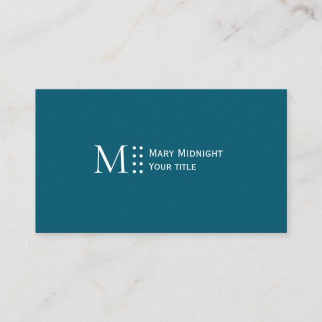  Solid Colour QR code Modern Elegant Teal  Business Card (Front)