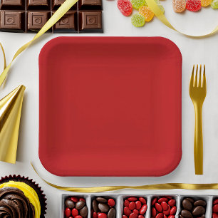 Solid Colour Red Party Paper Plate