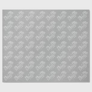 Solid Colour Silver - Mr & Mrs Wedding Favours Wrapping Paper