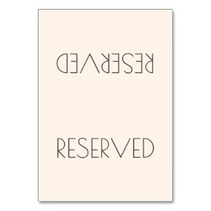 Solid Colour Simple Reserved Seating Tented Sign Table Number