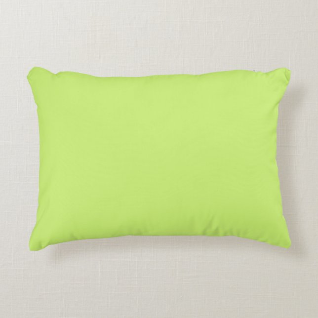 Solid colour soft light lime green decorative cushion (Front)
