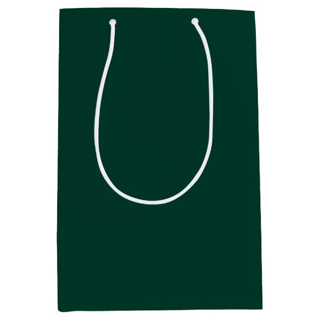Solid colour spruce dark green medium gift bag (Front)