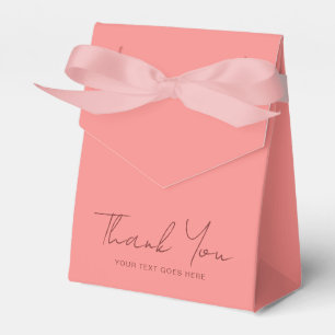 Solid Colour Typography Pink Peach Thank You Favour Box