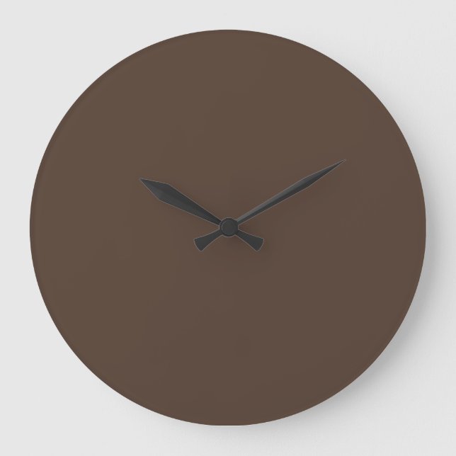 Solid Colour Wall Clock - Dark Brown (Front)