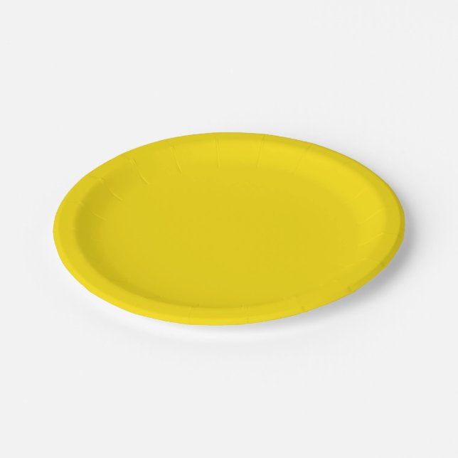 Solid Colour: Yellow Paper Plate (Angled)