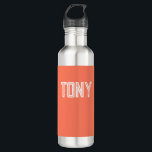 Solid Coral Custom Name Monogram 710 Ml Water Bottle<br><div class="desc">- Solid,  bold,  minimalist design with customisable name,  font,  font size or font colour... . It's very fun and playful!</div>