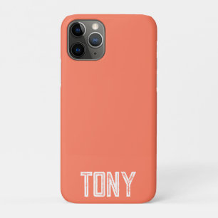 Solid Coral Custom Name Monogram Case-Mate iPhone Case