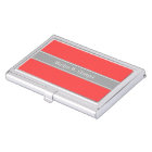 Solid Coral Red, Dark Grey Ribbon Name Monogram