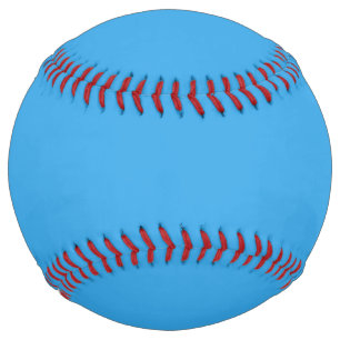 Solid curious bright blue softball