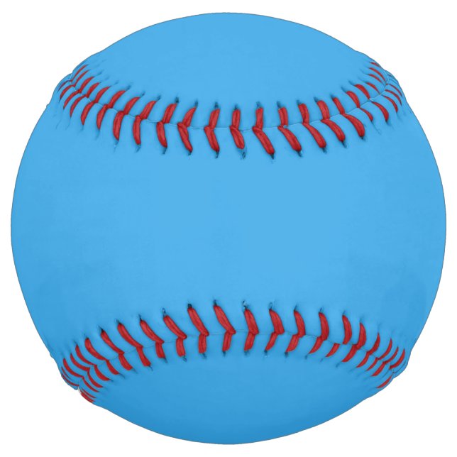 Solid curious bright blue softball (Front)